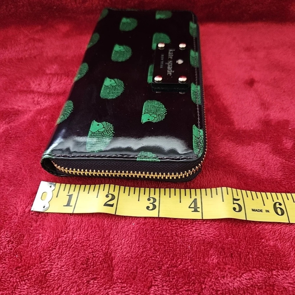 Kate Spade Black and Green Hedgehog Wallet
